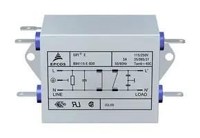 POWER LINE FILTER, STANDARD, 6A, 250V B84115E0000B060