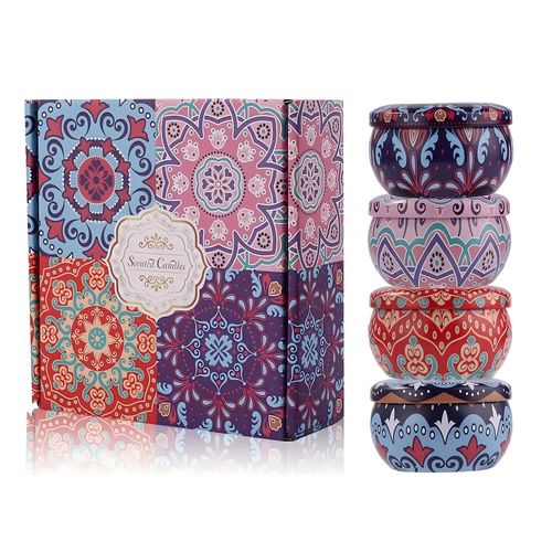 Set of 4 Soy Candles Extralink Home, Scented Decorative Candles for Gifts + Box, EXTRALINK EX.24138 5907207224138