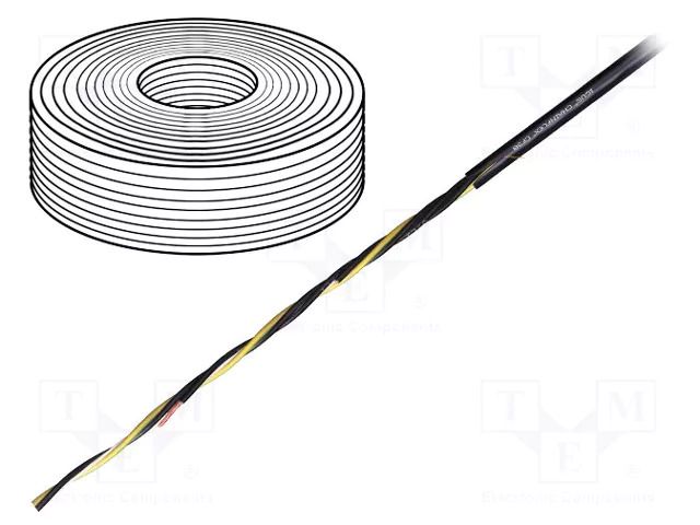 Wire: motor; chainflex® CF30; 4G4mm2; PVC; black; stranded; Cu; 12mm IGUS CF30.40.04