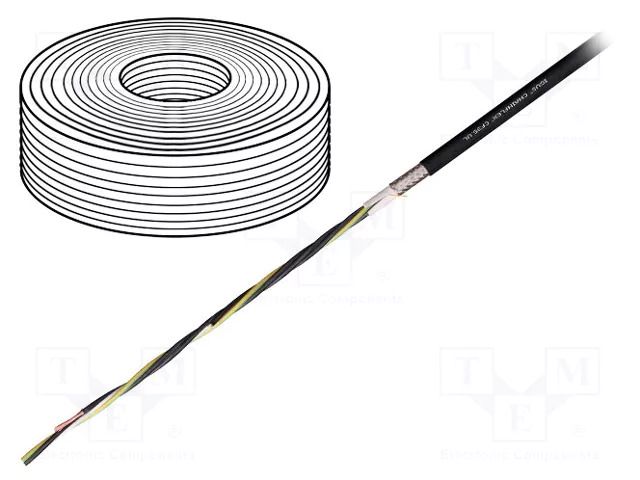 Wire: motor; chainflex® CF35.UL; 4G0.75mm2; black; stranded; Cu IGUS CF35.UL.07.04