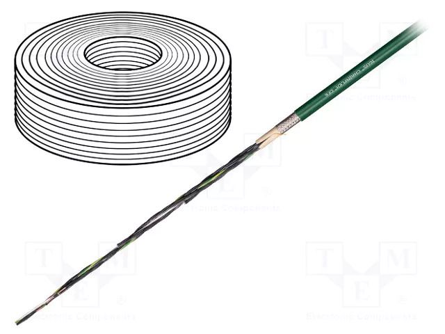 Wire: control cable; chainflex® CF6; 7G1.5mm2; green; stranded; Cu IGUS CF6.15.07