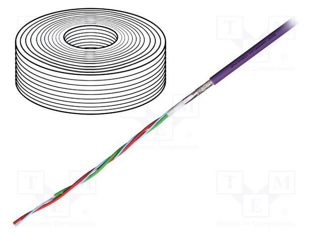 Wire: data transmission; chainflex® CFBUS.PUR; 3x0.5mm2; violet IGUS CFBUS.PUR.035