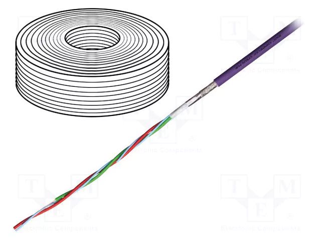 Wire: data transmission; chainflex® CFBUS.PUR; 3x0.5mm2; violet IGUS CFBUS.PUR.035