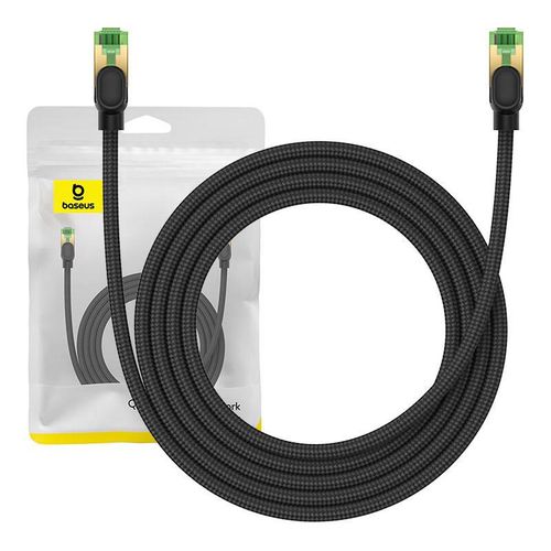 Braided network cable cat.8 Baseus Ethernet RJ45, 40Gbps, 2m (black), Baseus B0013320C111-03