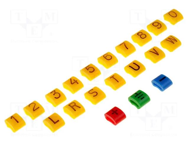 A kit of cable labels; 1.1÷2.5mm; H: 3mm; A: 6mm; L: 5mm; -30÷100°C KURANT MZ-0/KPL