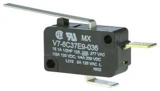 MICROSWITCH, SPST-NC, LEVER, 15.1A/277V V7-6C37E9-036