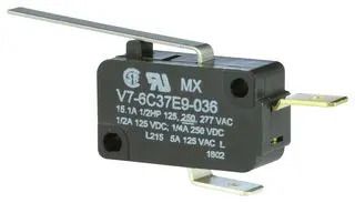 MICROSWITCH, SPST-NC, LEVER, 15.1A/277V V7-6C37E9-036