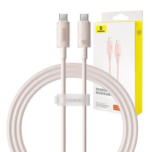 Fast Charging cable Baseus USB-C to USB-C Habitat Series 1m 100W (pink), Baseus P10360202421-00
