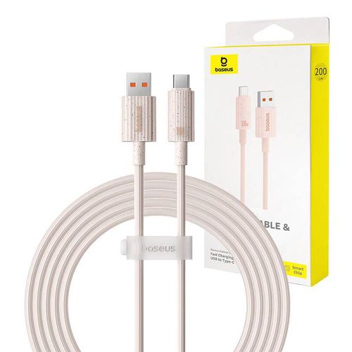 Fast Charging cable Baseus USB to USB-C Habitat Series 2m 100W (pink), Baseus P10360203421-01