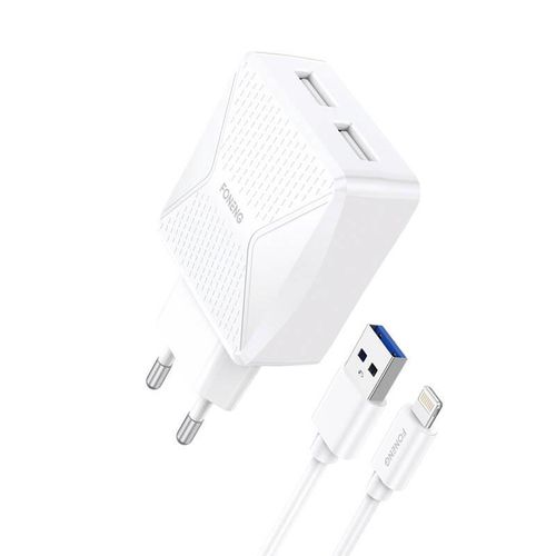 Charger Foneng EU35 12W 2x USB-A with Lightning cable 2.4A, Foneng EU35 Lightning