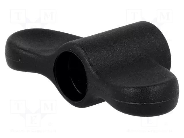 Knob wing; Int.thread: M8; 12mm; H: 24mm; polyamide; W: 47mm ELESA+GANTER EWN.48SST-FP-M8-C0