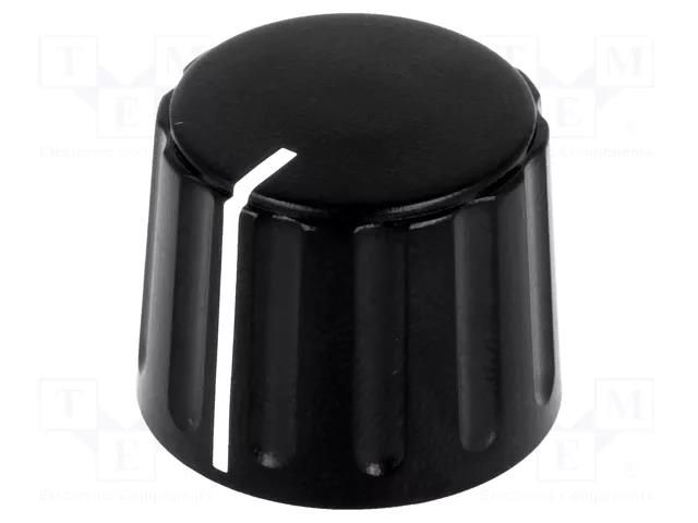 Knob; conical,with pointer; ABS; Øshaft: 6mm; Ø21.5x17.1mm; black SR PASSIVES GW21B