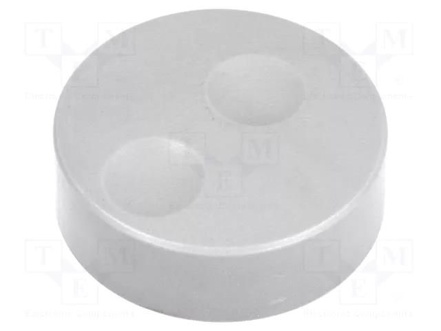 Knob; without pointer; plastic; Øshaft: 6mm; Ø39.6x13.5mm; grey CLIFF K18A-50