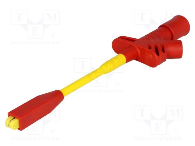 Clip-on probe; crocodile; 20A; red; Grip capac: max.10mm; 1000V HIRSCHMANN T&M KLEPS2800RT