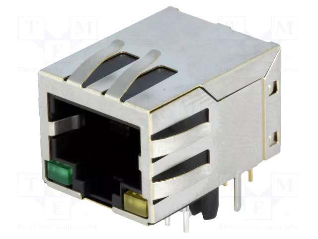 Connector: RJ45; socket; PIN: 8; shielded,with LED; 8p8c; THT AMPHENOL COMMUNICATIONS SOLUTIONS LMJ1998823130DL1TO