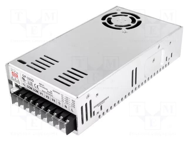 Power supply: switching; for building in,modular; 316W; 5VDC MEAN WELL QP-320-D