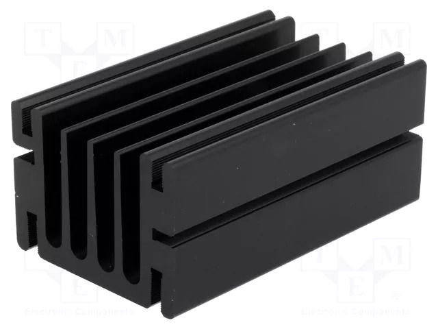 Heatsink: extruded; TO220; black; L: 75mm; W: 46mm; H: 33mm; aluminium FISCHER ELEKTRONIK SK68-75SA