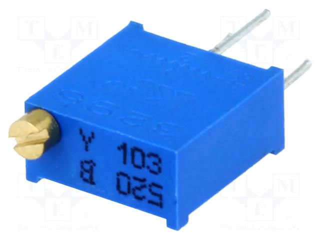 Potentiometer: mounting; multiturn; 10kΩ; 500mW; THT; ±10%; linear SR PASSIVES T910Y-10K