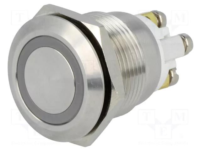 Switch: vandal resistant; Pos: 2; SPST-NO; 2A/36VDC; IP65; OFF-(ON) ONPOW V19-10R-12GB-S