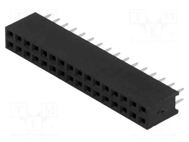 Connector: pin strips; socket; female; PIN: 32; THT; straight; 3A CONNFLY ZL262-32DG