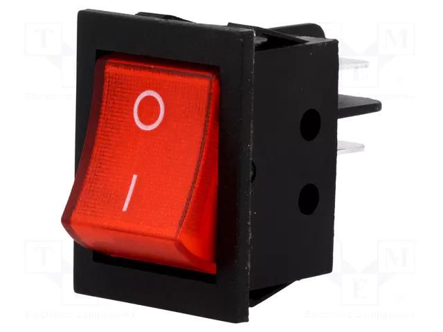 ROCKER; DPST; Pos: 2; ON-OFF; 15A/250VAC; red; none; 35mΩ; Body: black NINIGI RS2013C3RD