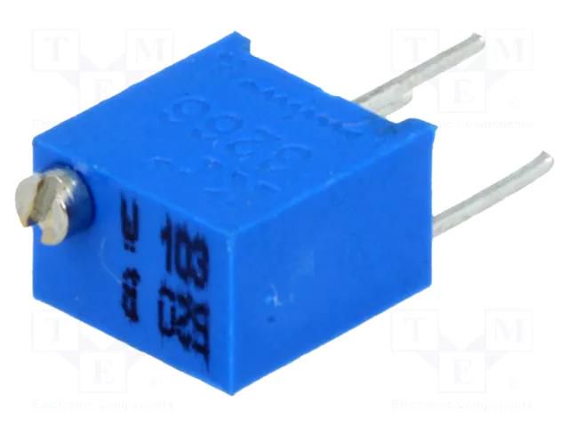 Potentiometer: mounting; multiturn; 10kΩ; 250mW; ±10%; linear; THT SR PASSIVES T67W-10K