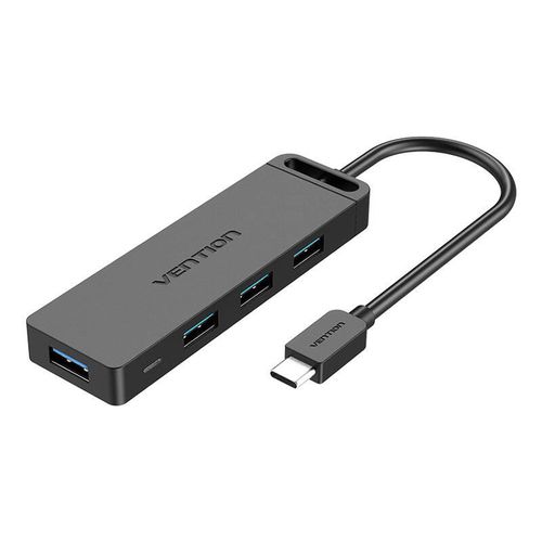 Hub 5in1 with 4 Ports USB 3.0 and USB-C cable Vention TGKBD 0,5m Black, Vention TGKBD