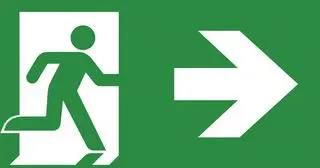 RIGHT ISO7010 LEGEND, EMERGENCY LIGHT 7TCA091350R3274