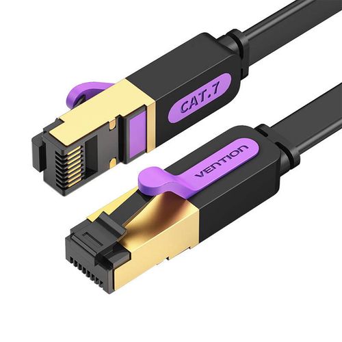 Flat Network Cable UTP CAT7 Vention ICABL RJ45 Ethernet 10Gbps 10m Black, Vention ICABL