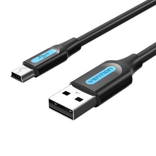 USB 2.0 A to Mini-B cable Vention COMBD 0.5m Black PVC, Vention COMBD