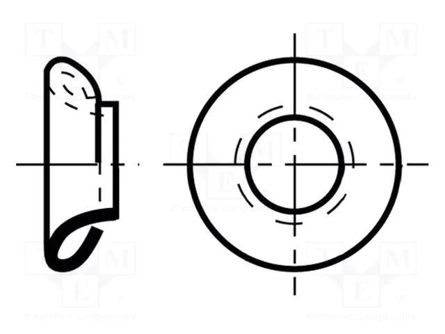 Sealing rings; Øint: 4mm; Øout: 6.6mm; -56÷120°C; H: 3mm; polyamide BOSSARD B4/BN1217