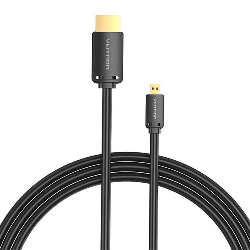 HDMI-D Male to HDMI-A Male Cable Vention AGIBF 1m, 4K 60Hz (Black), Vention AGIBF