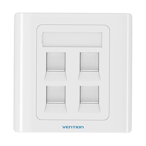 4-Port Keystone Wall Plate 86 Type Vention IFCW0 White, Vention IFCW0