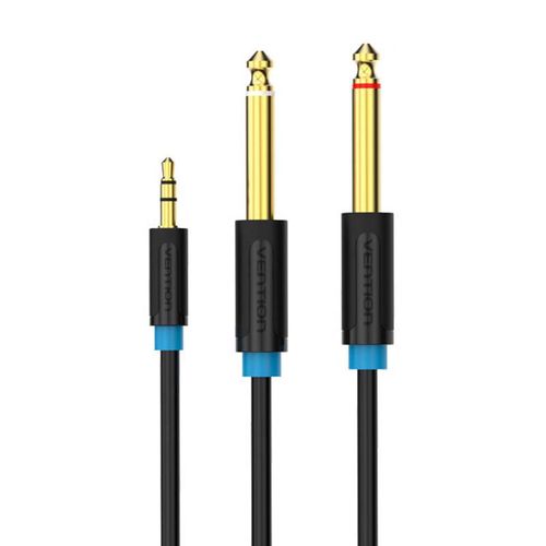 Audio Cable 3.5mm TRS to 2x 6.35mm Vention BACBH 2m (black), Vention BACBH