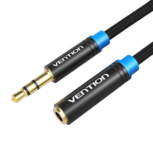 Cable Audio Braided 3.5mm male-female Vention VAB-B06-B500-M 5m Black, Vention VAB-B06-B500-M