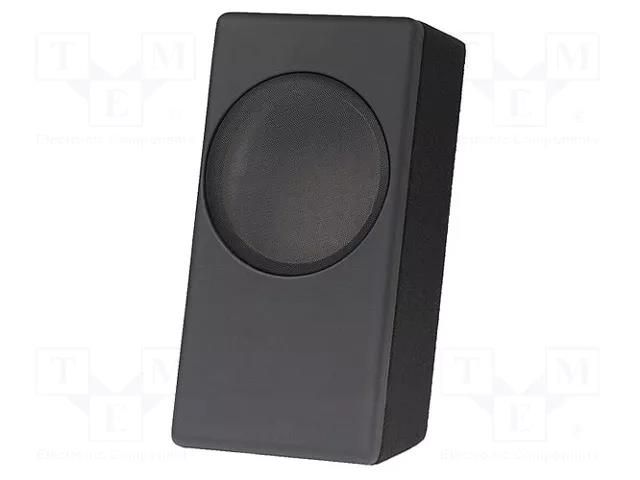 Car loudspeaker enclosure; MDF; black; leather,textil; 200mm BASSER OBGL.BMW.02