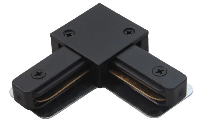 Connector for 1-phase track light rail angular (black) 2034615