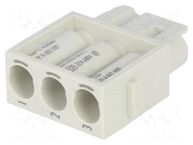 Connector: HDC; module; female; 40A; 690V; Han-Modular®; PIN: 3 HARTING 09140033101