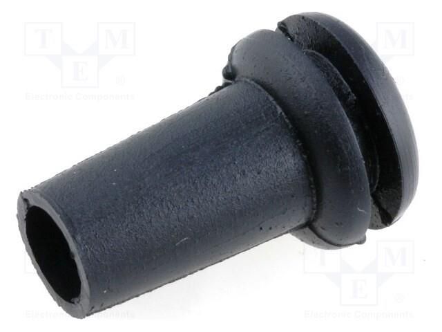 Strain relief; Ømount.hole: 9.5mm; Øhole: 6.4mm; PVC; black ESSENTRA ODZ-10