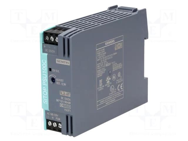 Power supply: switching; for DIN rail; 24W; 12VDC; 2A; 85÷264VAC SIEMENS 6EP1321-5BA00