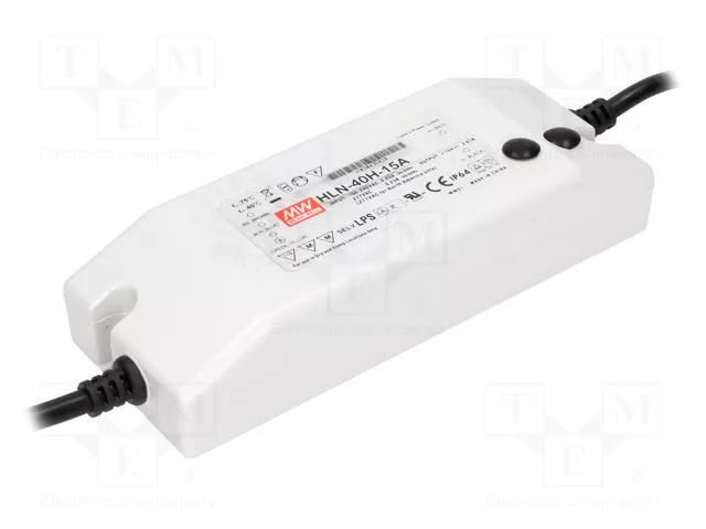 Power supply: switching; LED; 40.3W; 36VDC; 0.67÷1.12A; 90÷305VAC MEAN WELL HLN-40H-36A