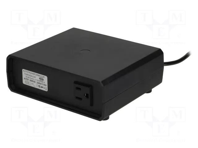 Autotransformer; 230VAC; Power: 200VA; Usec.1: 115V INDEL ATST200W-U