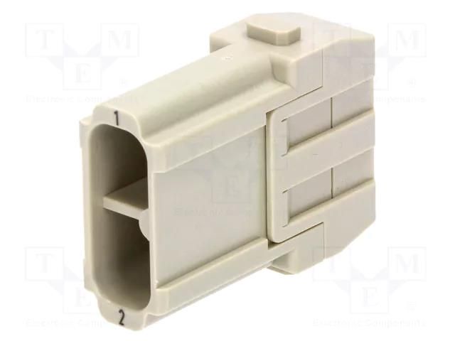 Connector: rectangular; module; male; Han Modular 40A; PIN: 2; 40A HARTING 09140023002