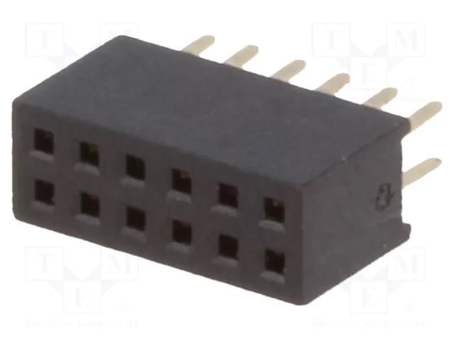 Connector: pin strips; socket; female; PIN: 12; straight; 1A; THT CONNFLY DS1065-03-2X6S8BV