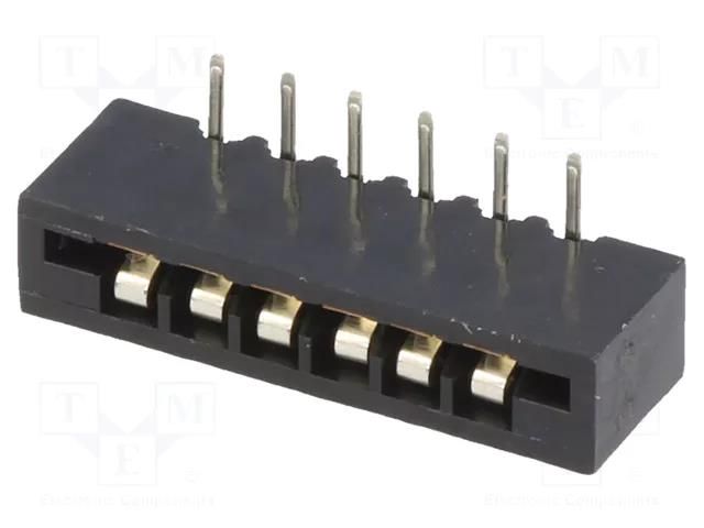 Connector: FFC/FPC; angled 90°; PIN: 6; Non-ZIF; THT; tinned; 20mΩ CONNFLY DS1020-06RT1D