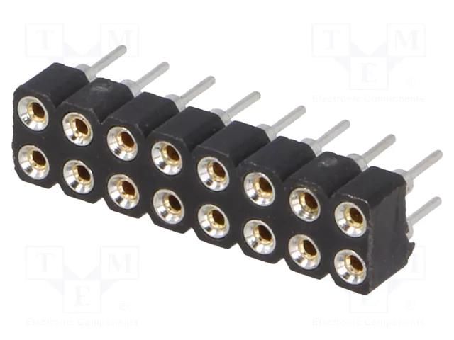 Connector: pin strips; socket; female; PIN: 16; turned contacts CONNFLY DS1002-01-2X08V13