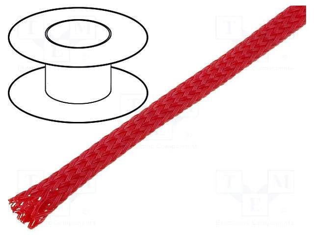 Braid; polyester; red; Package: 100m; ØBraid : 2÷5nom.3mm 4CARMEDIA OPL.03-RD