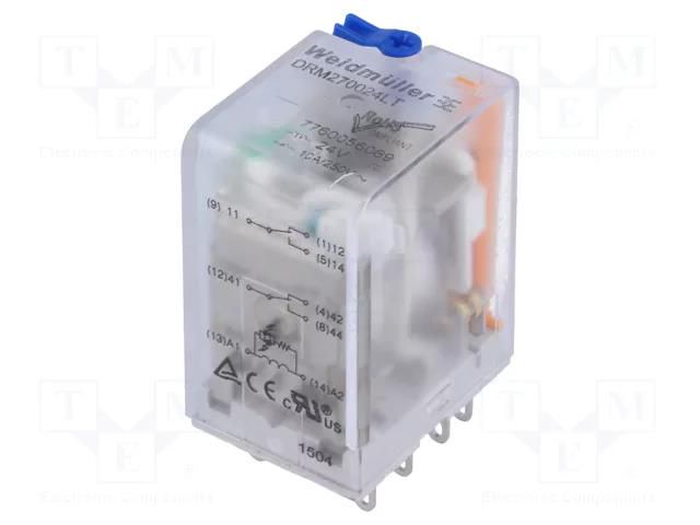 Relay: electromagnetic; DPDT; Ucoil: 24VDC; Icontacts max: 10A WEIDMÜLLER DRM270024LT