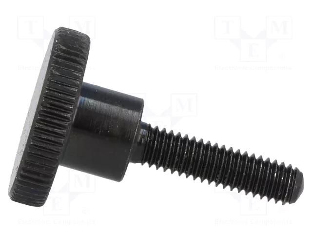 Knob; Ø: 16mm; Ext.thread: M4; 16mm; H: 9.5mm; steel; knurled ELESA+GANTER DIN464-M4-16