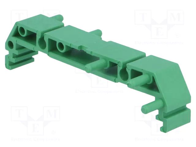 DIN rail mounting bracket; 72x11mm; Body: green ELBAG DIN-72-11